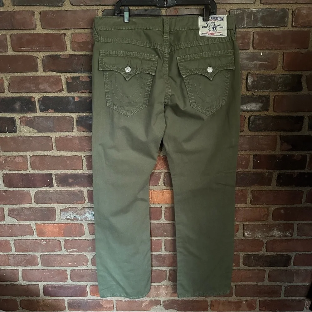 True Religion | Straight Flap Big Green Jeans Sz 38 X 33